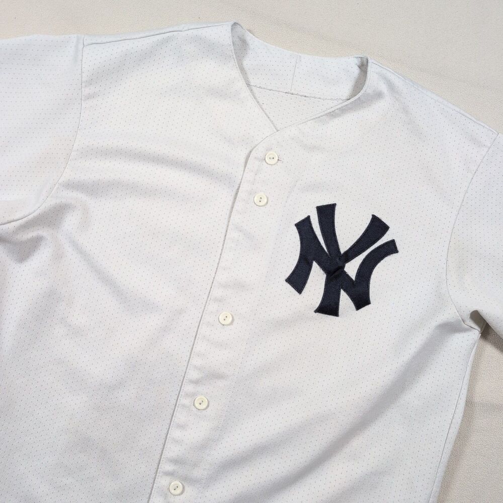 Vintage Majestic New York Yankees Men's White Mesh Jersey Size L MLB Baseball